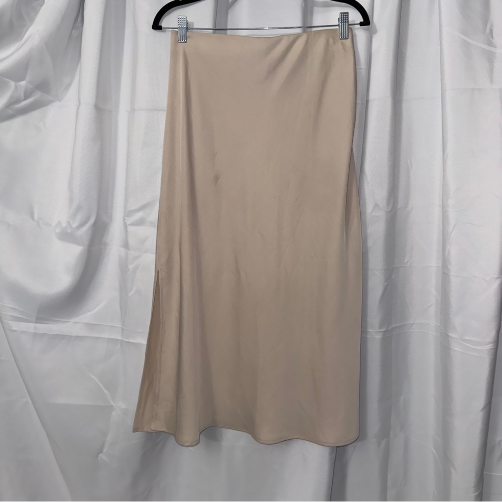 A New Day Beige Midi Skirt #194 - Picture 2 of 5